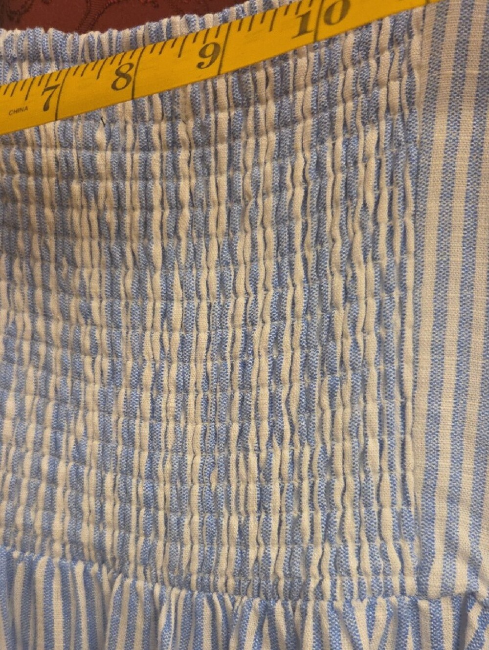 CECILIA NEW YORK Blue and White Striped Tie-Front Midi Sundress - Picture 16 of 16